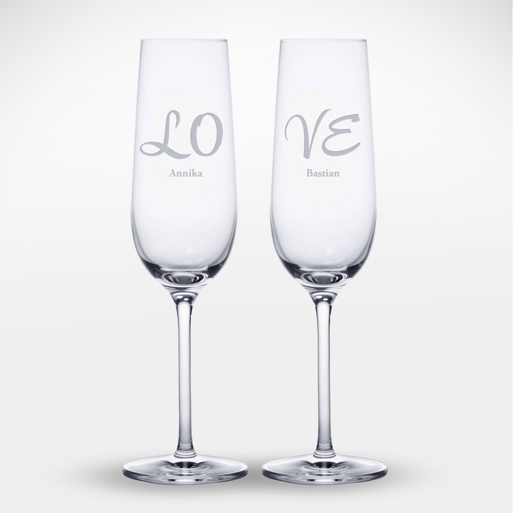 2er Set - Sektglas - LOVE - Personalisiert