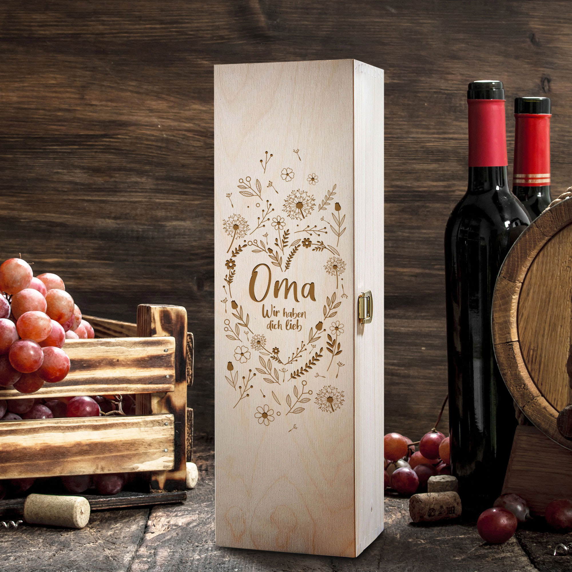 Weinkiste mit Gravur - Oma