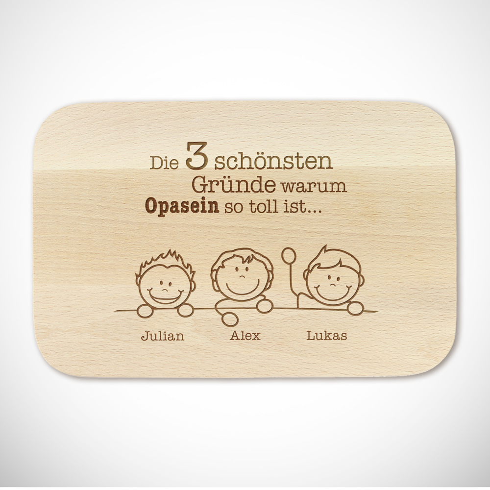 2er Set - Frühstücksbrett - Gute Gründe - Opa & Oma - Personalisiert