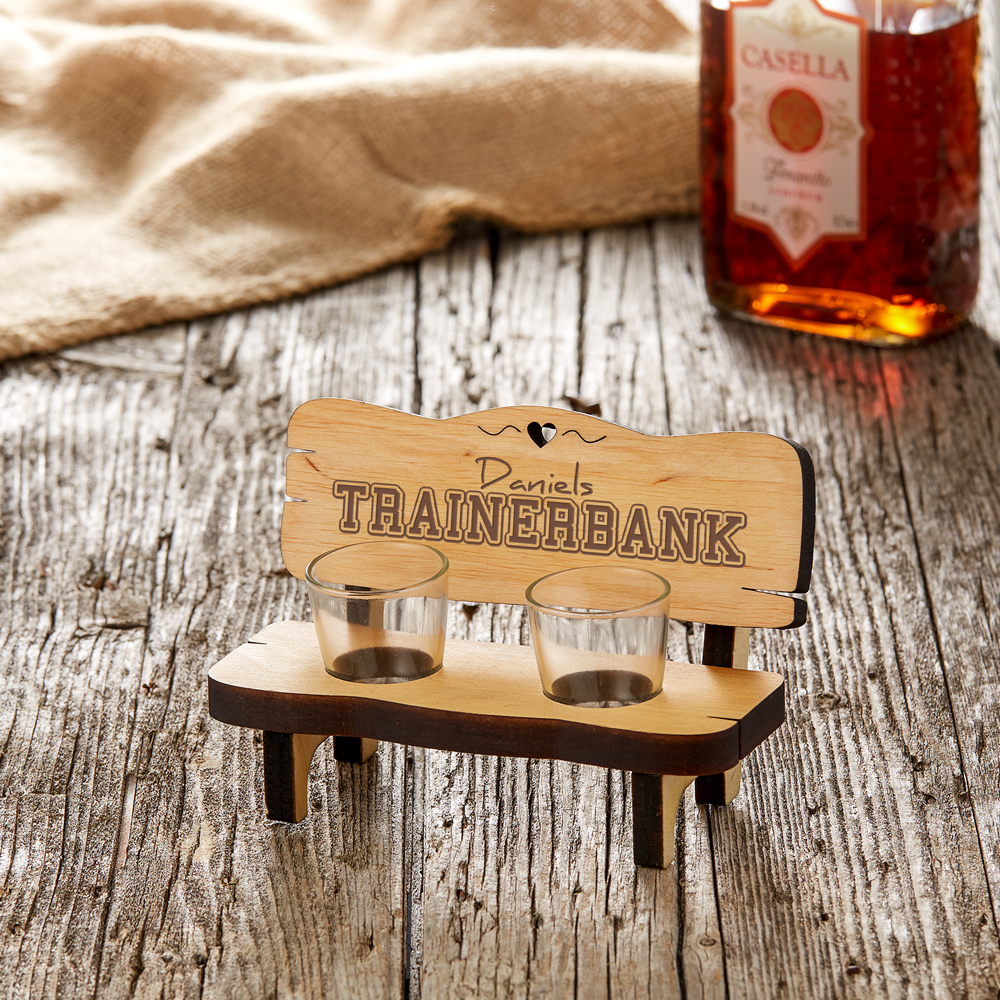 Schnapsbank mit Gravur - Trainerbank - Personalisiert