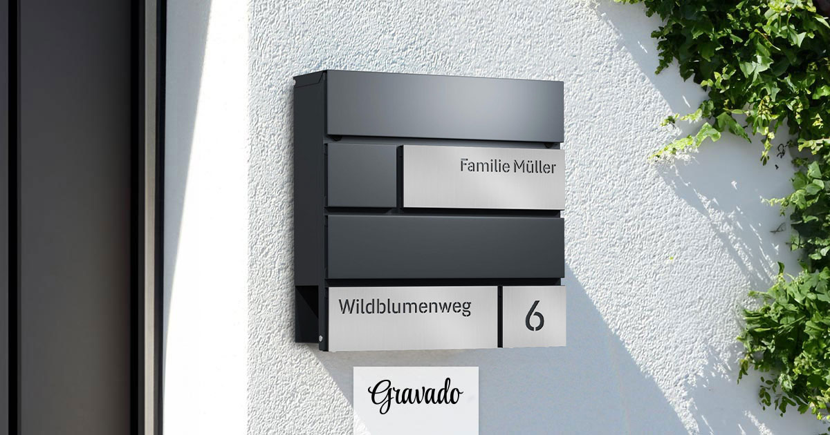 Schne Briefkasten Anthrazit Mit Namen Ebenbild
