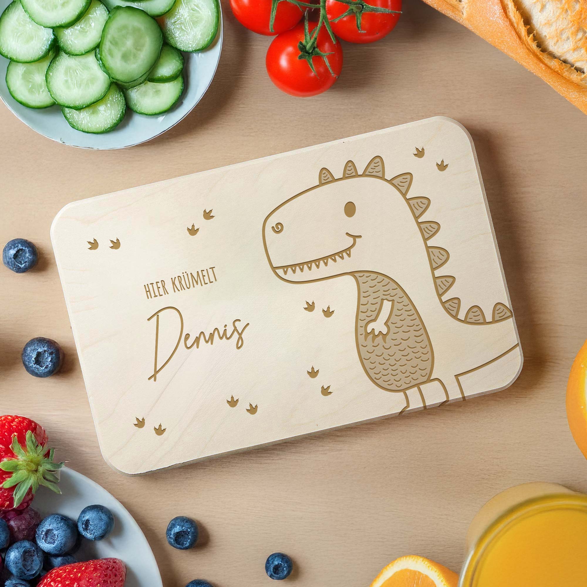 Frühstücksbrettchen mit Gravur - Dino