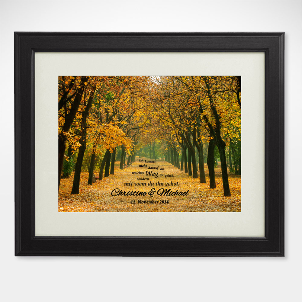 Gemeinsamer Weg - Herbstbild - Ihre Namen im Bild