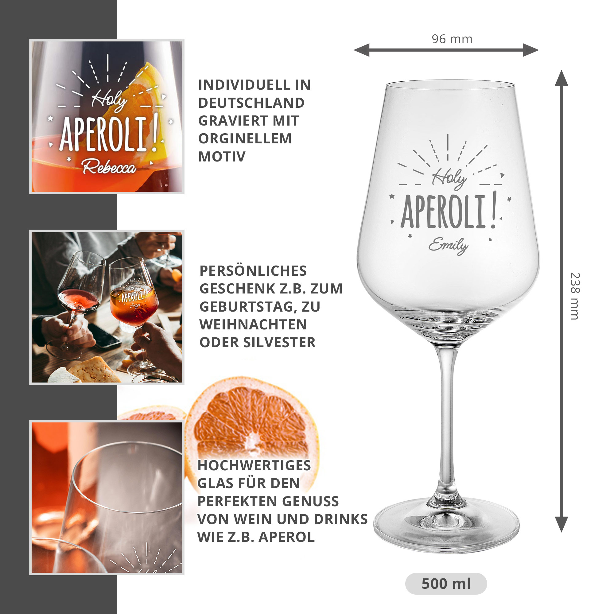 Weinglas - Holy Aperoli - Personalisiert