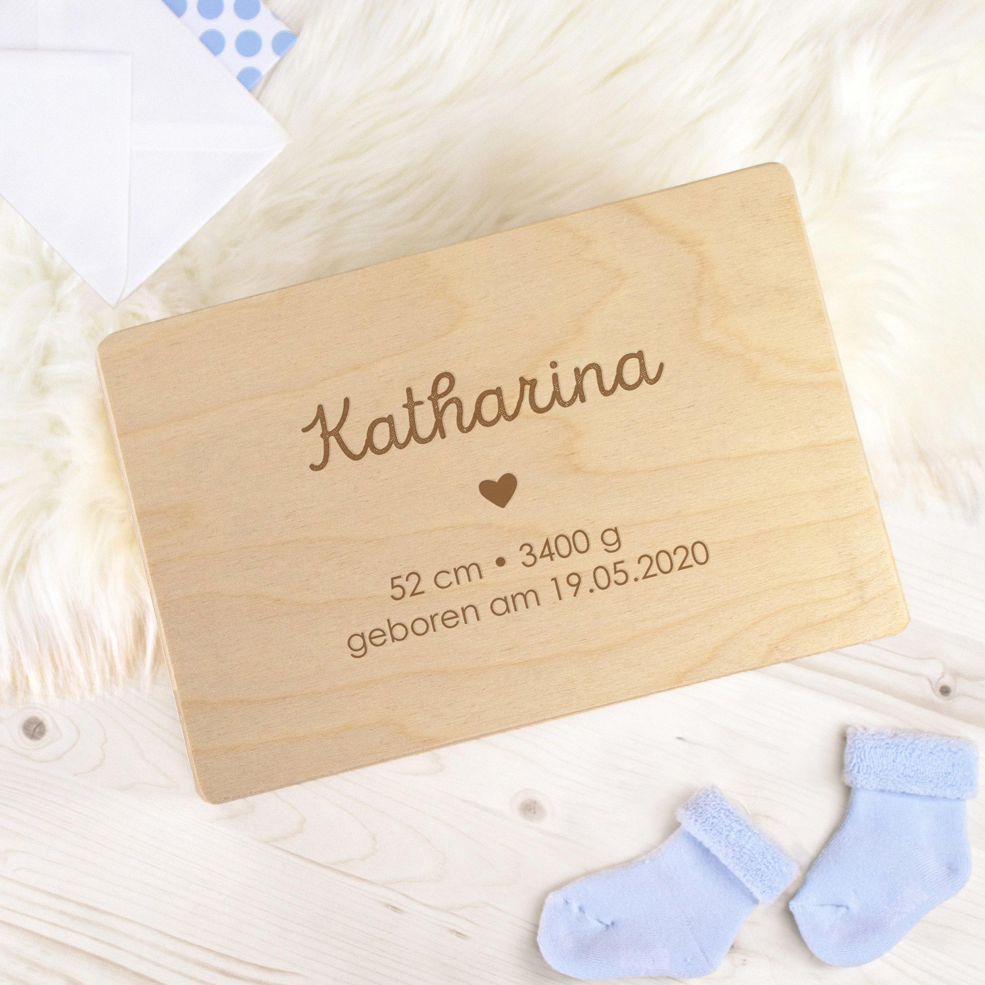 Keepsake Box zur Geburt mit individueller Namensgravur