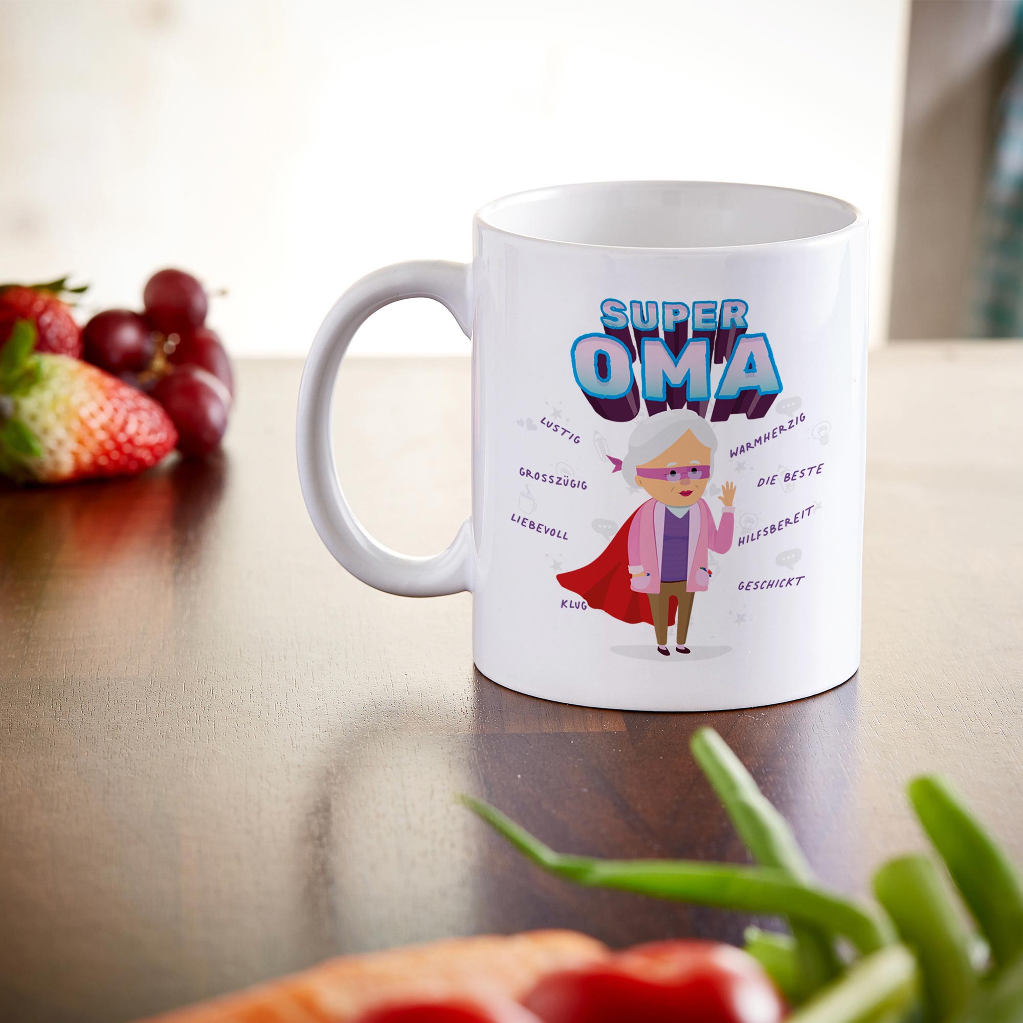 Tasse - Weiß - Super Oma - Standard