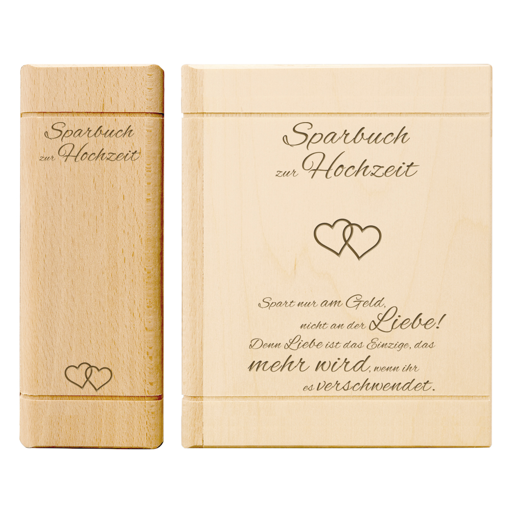 Sparbuch - Spruch zur Hochzeit - Herzen - Standard