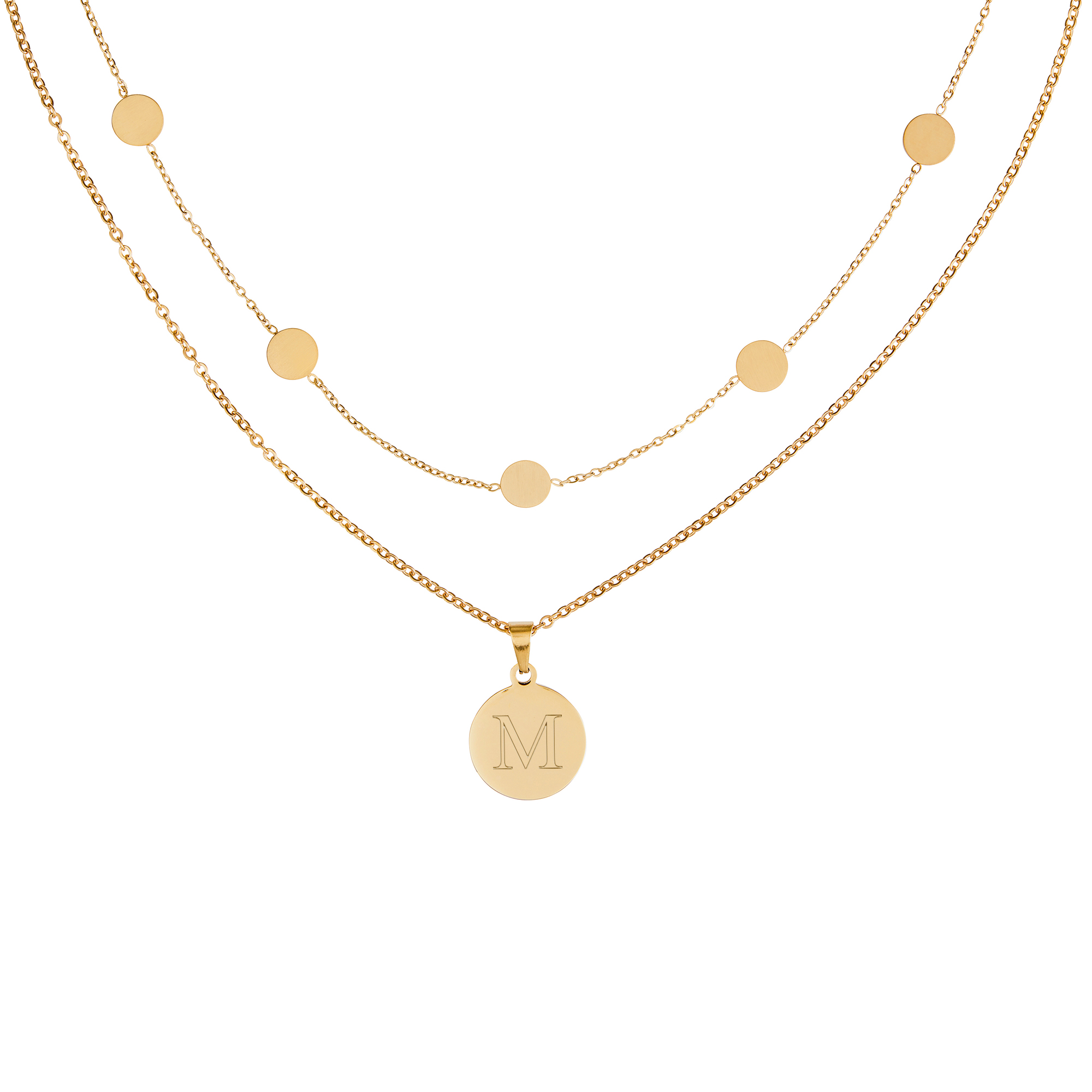 Bundle - Layering Kette - Kette Kreis S - Gold - Initial - Personalisiert