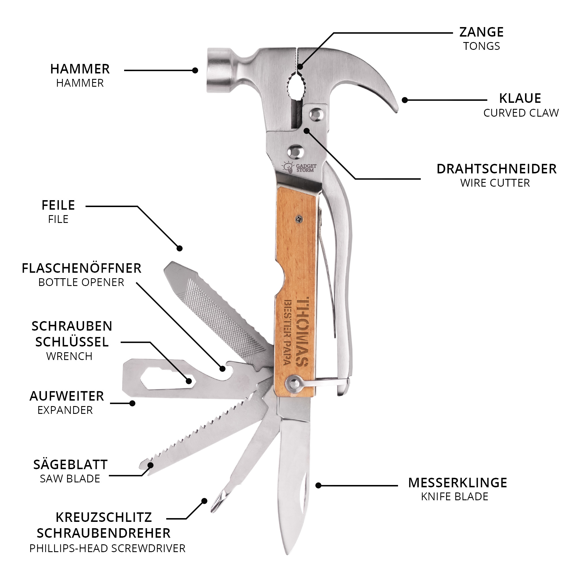 Multitool - Bester Papa - Personalisiert