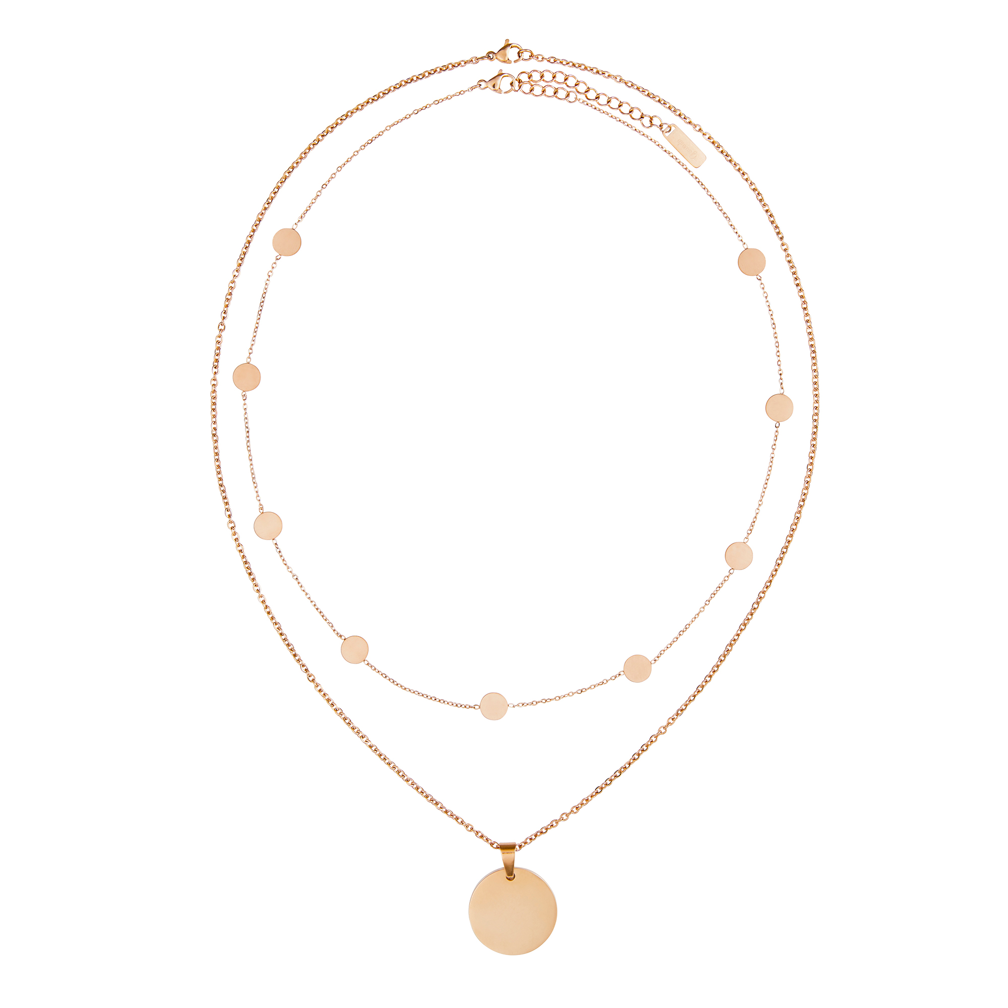 Set - Layering Kette Rose - Kreis Kette M - Rose