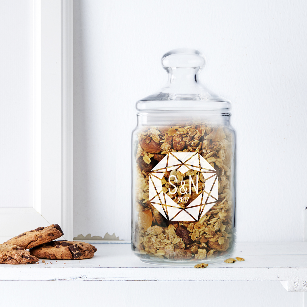 Bonbonglas mit Gravur Diamant Herz - Personalisiert