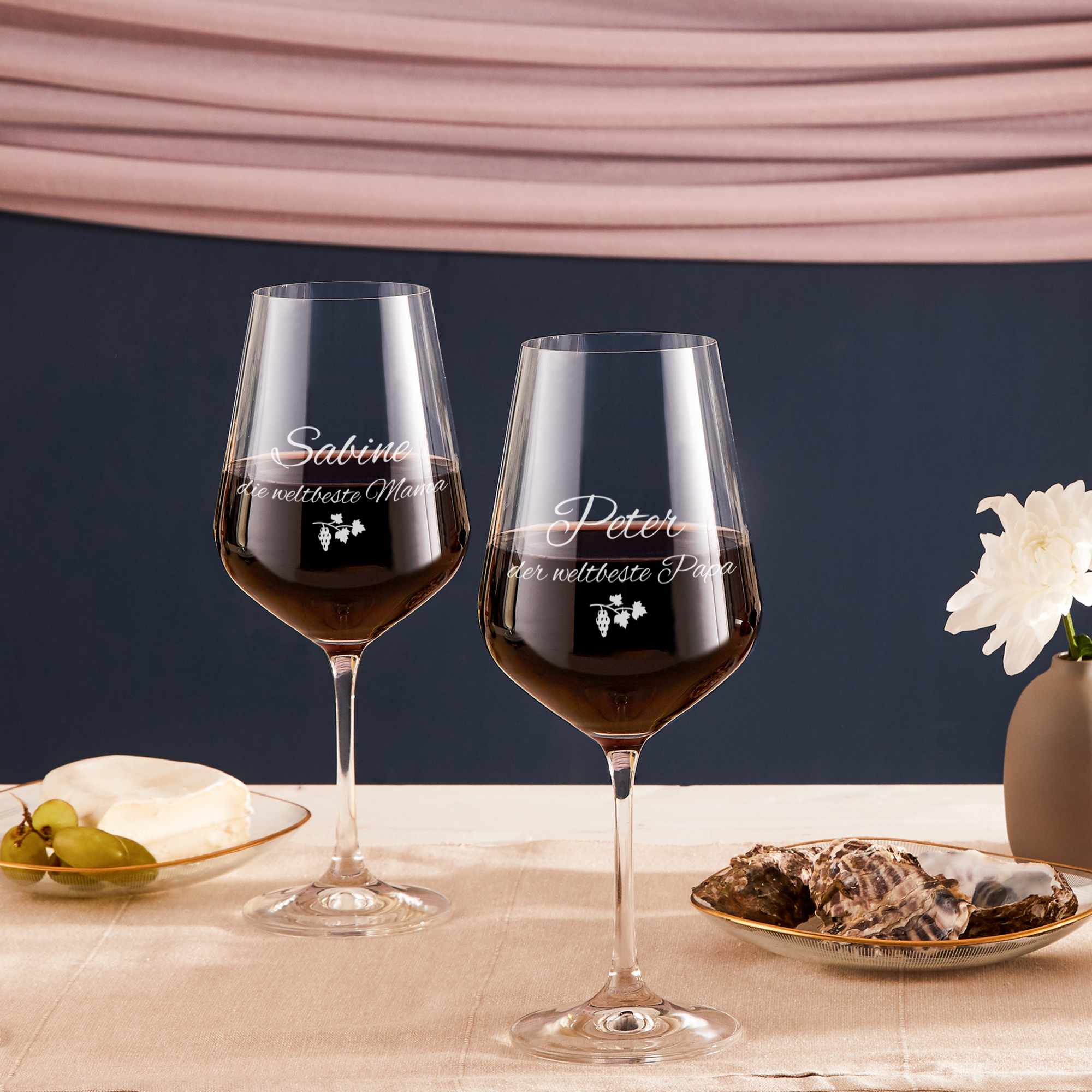 Weinglas - Beste Eltern - Personalisiert - 2er Set
