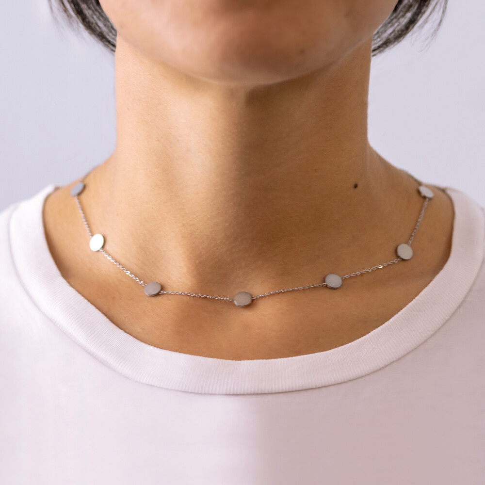 Layering Kette mit kleinen Anhängern - Silber