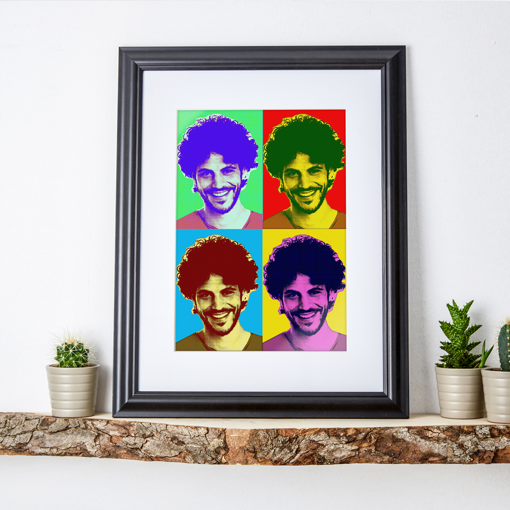 Personalisiertes Pop Art Poster mit Rahmen mit Ihrem Foto