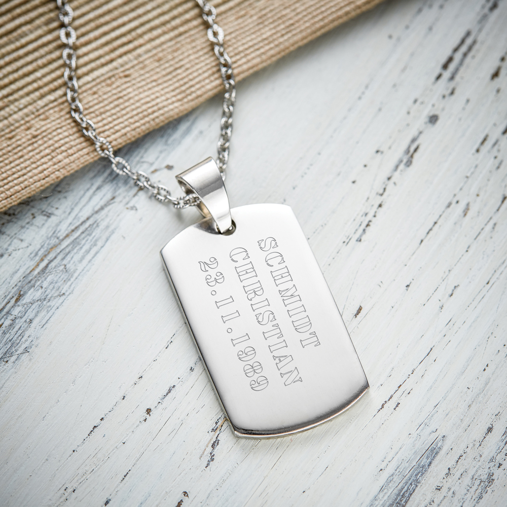 Dog Tag Kette mit Gravur Army - Personalisiert