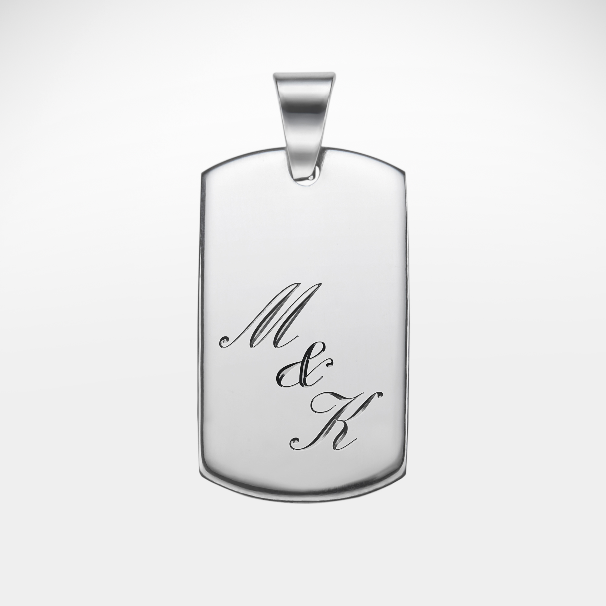 Dog Tag Kette mit Gravur - Initialen für Paare - Personalisiert