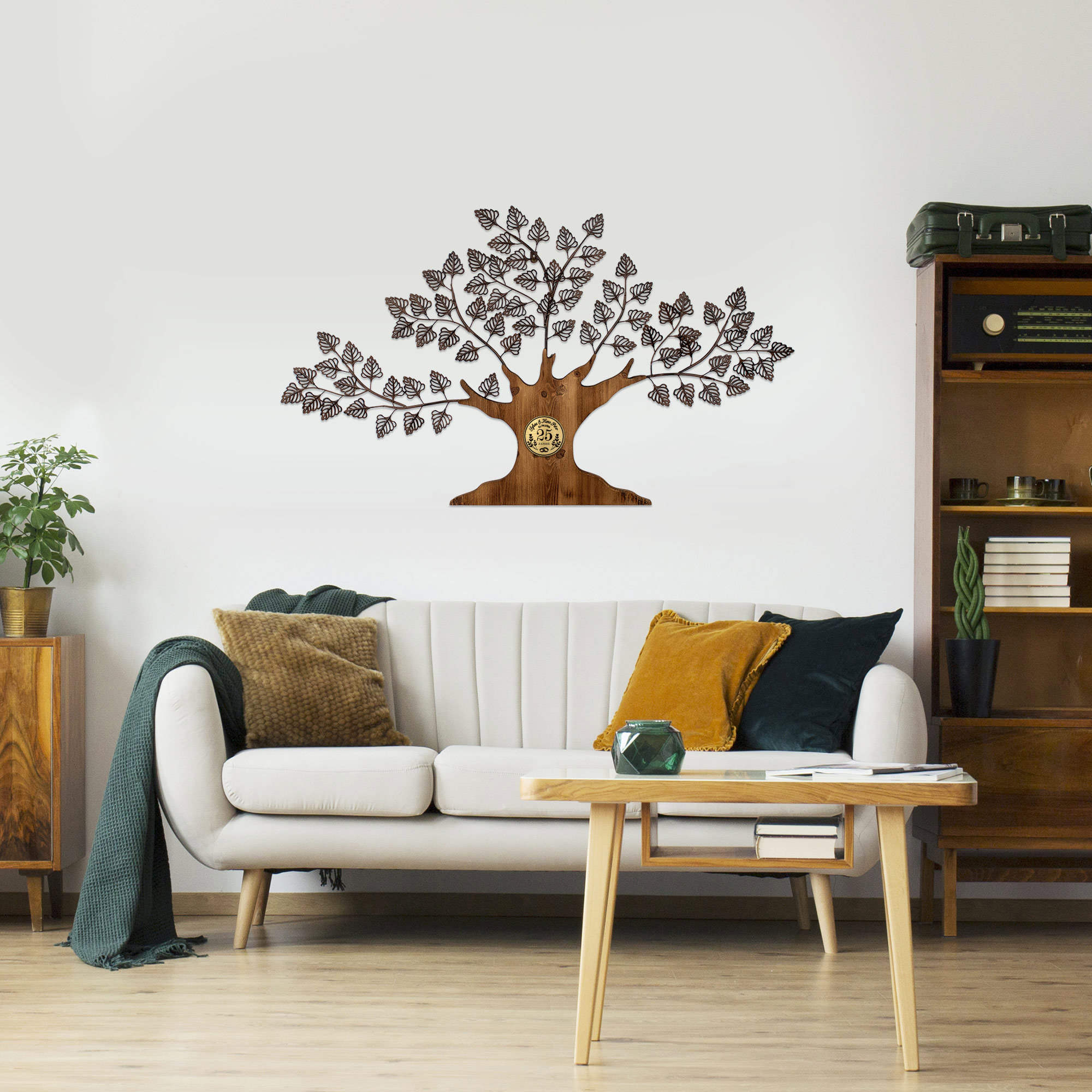 Wanddeko Baum Silberhochzeit - Personalisiert