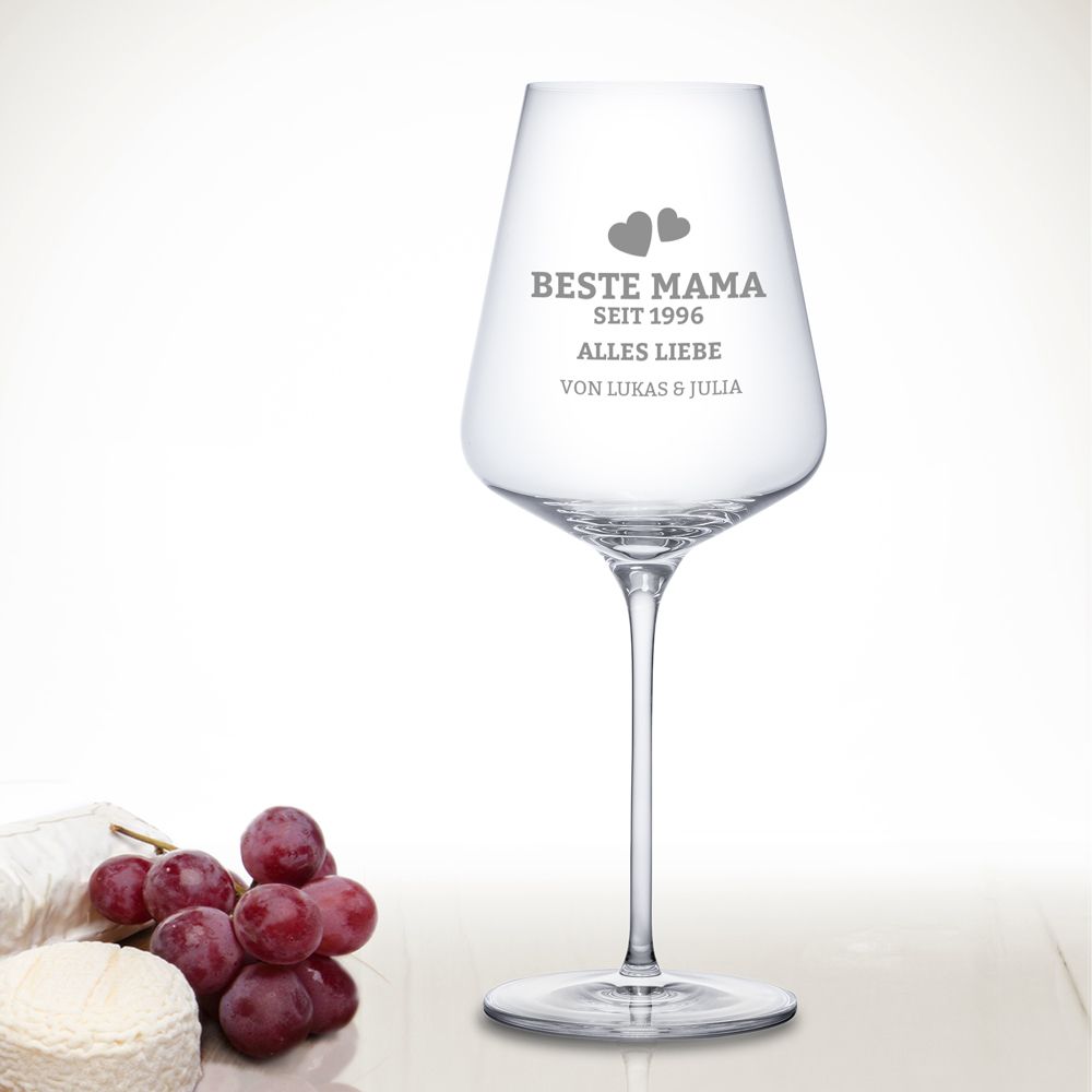 Weinglas mit Gravur Beste Mama seit personalisiert