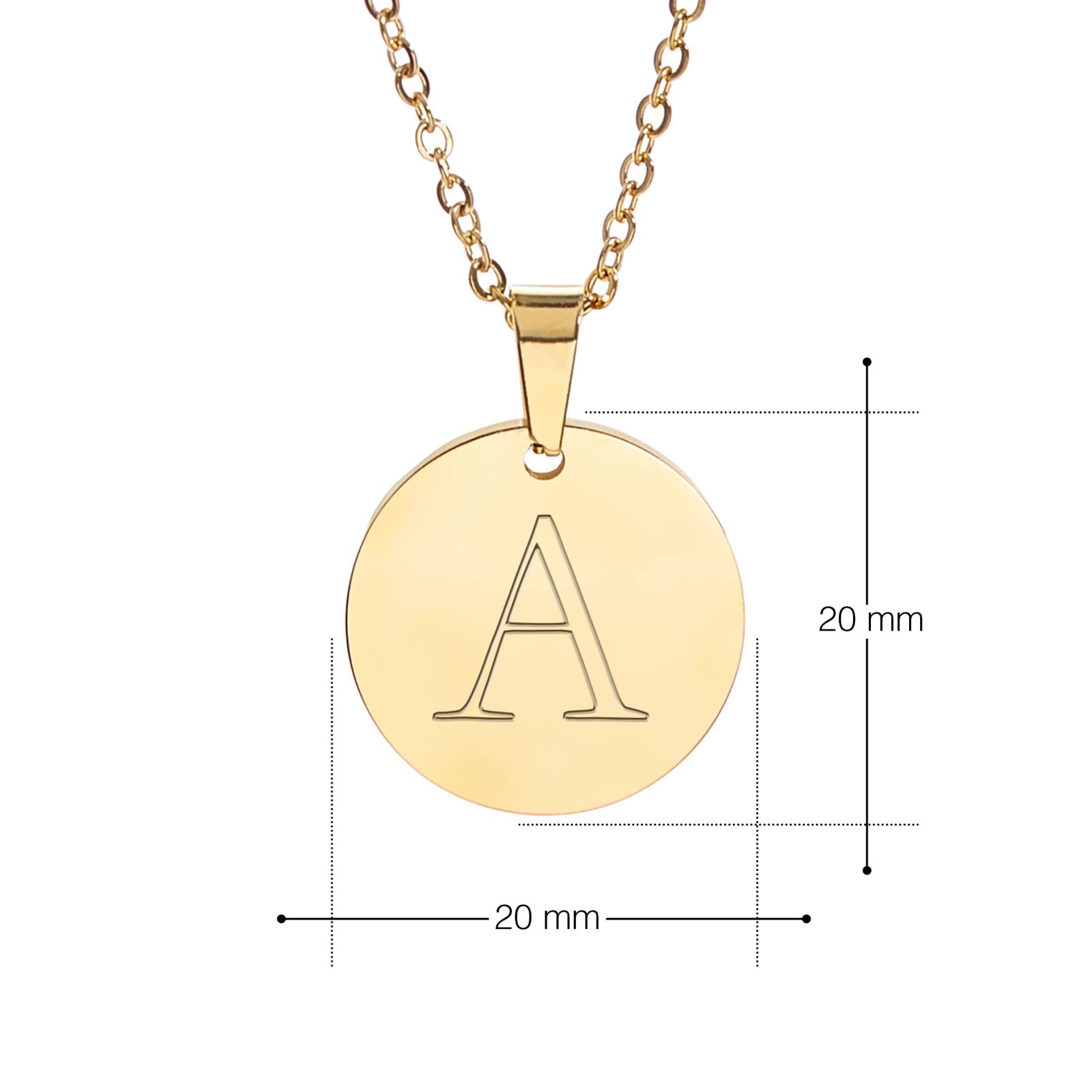 Wie Viel Kostet Eine Kette Mit Gravur Kette mit Gravur - runder Anhänger mit Initial - Gold - Schmuck gravieren