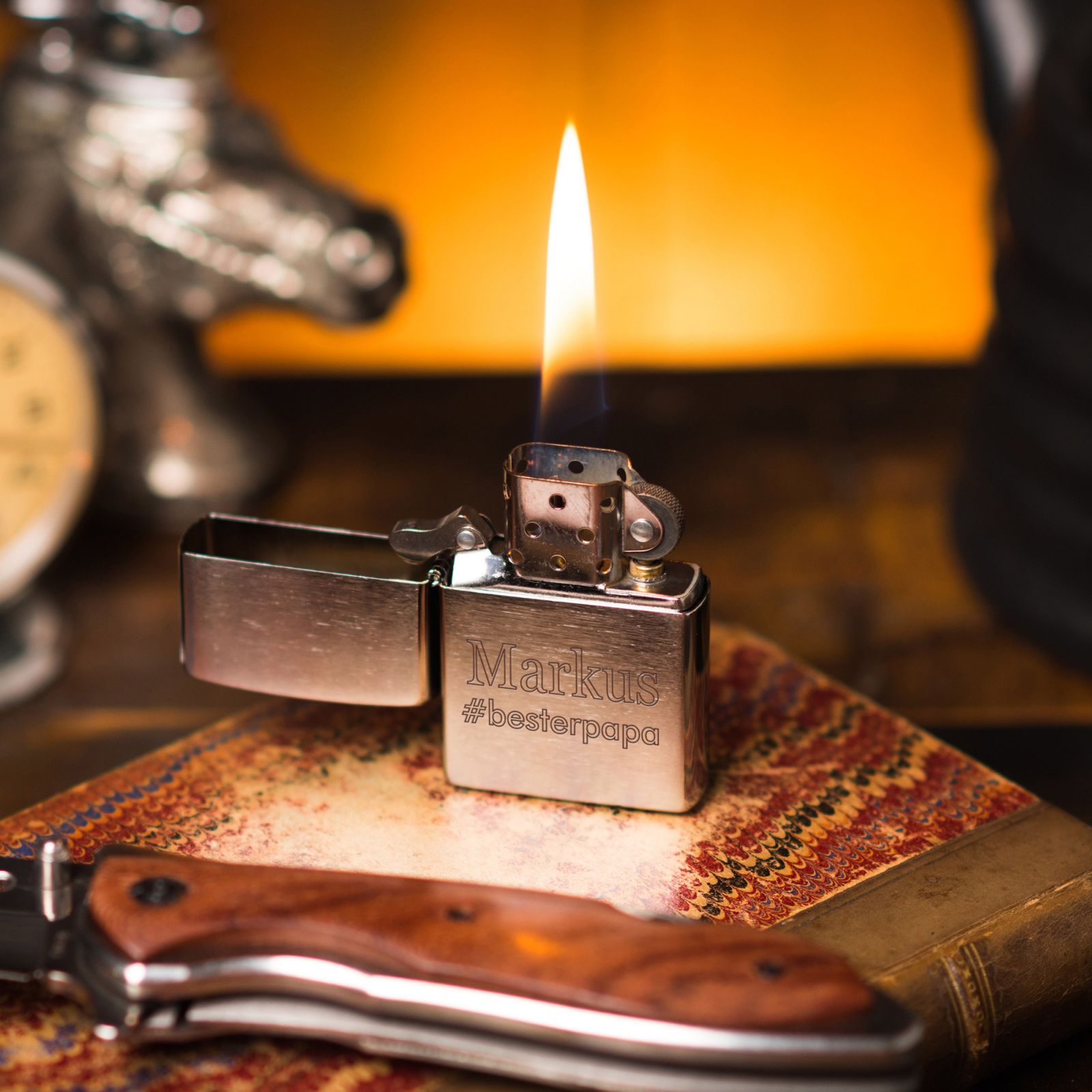 Original Zippo Feuerzeug personalisiert mit Gravur - Initialen - personalisiertes Feuerzeug
