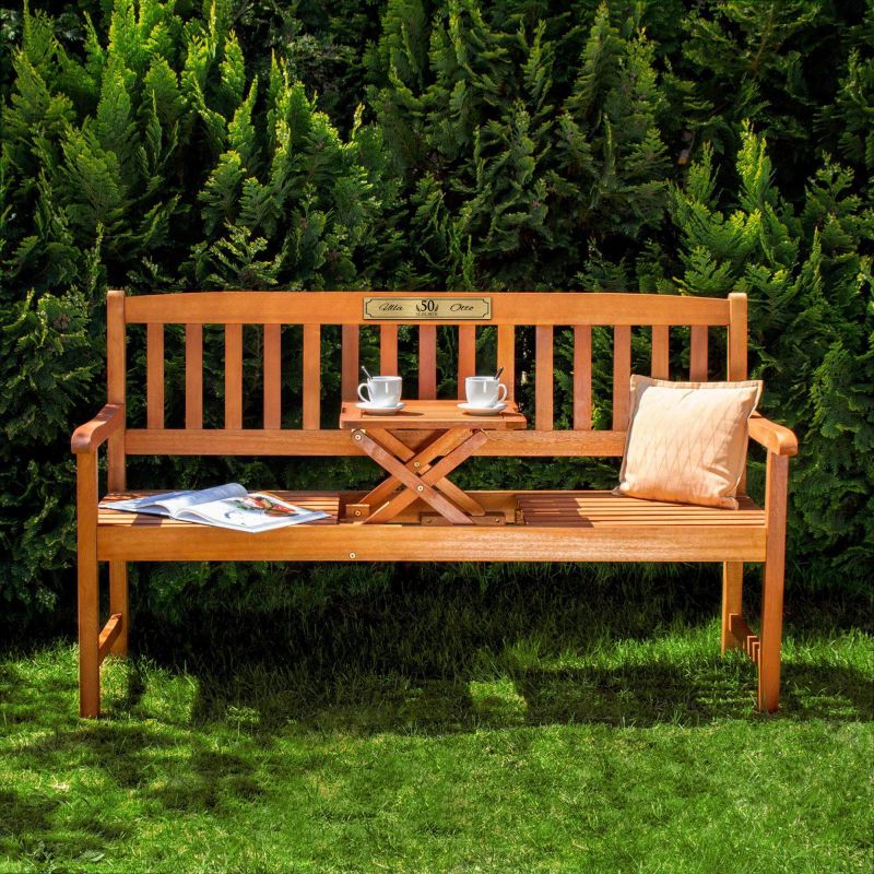 Personalisiert Friesenbank Goldene Hochzeit - Eukalyptus Holz Mit Gravur