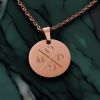 Damen Kette mit Gravur Roségold Anhänger mit Liebesinitialen
