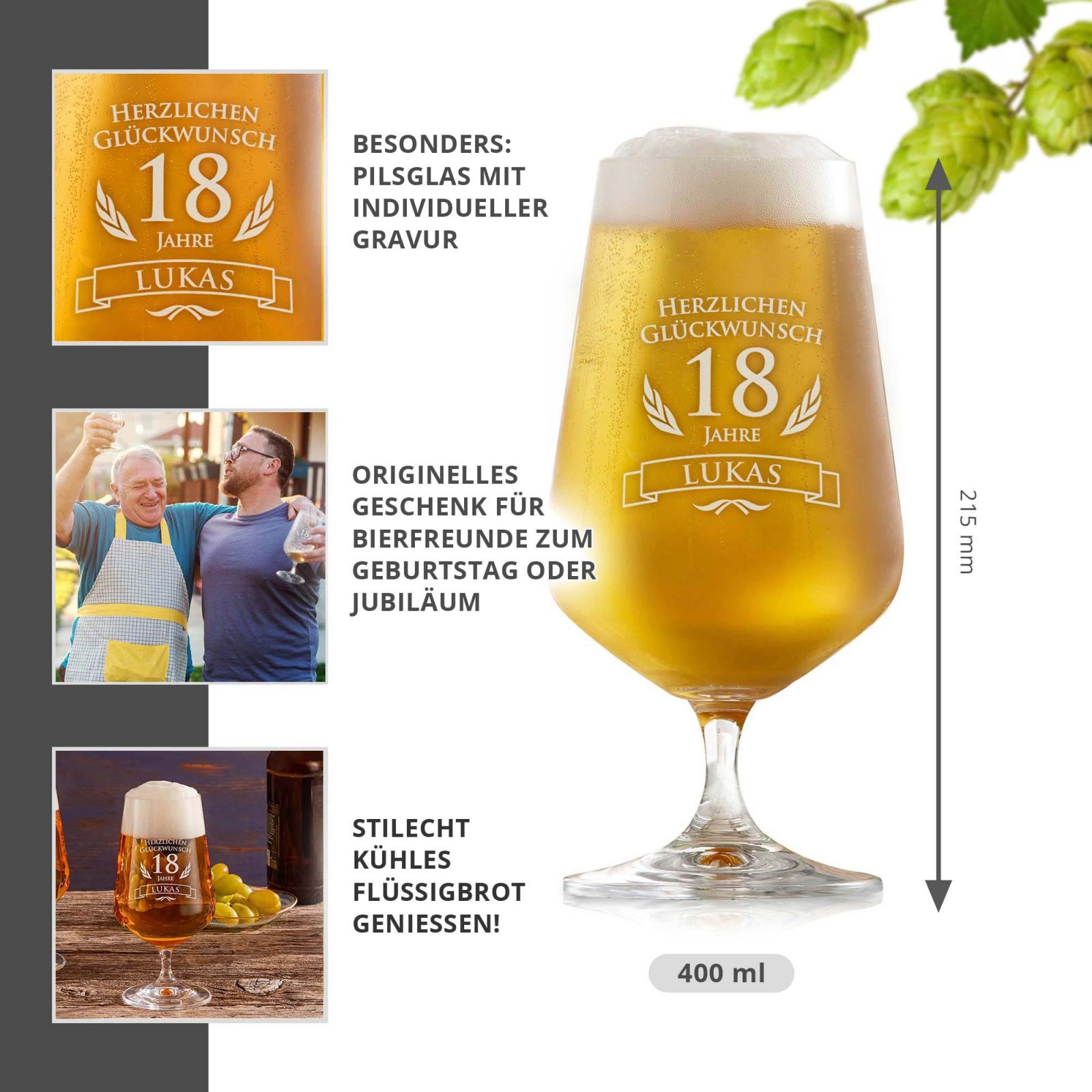 Bierglas Gravur Geburtstag