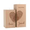 Herz & Heim Teelichthalter-Set Mit Gravur - Personalisiertes Muttertagsgeschenk Aus Holz