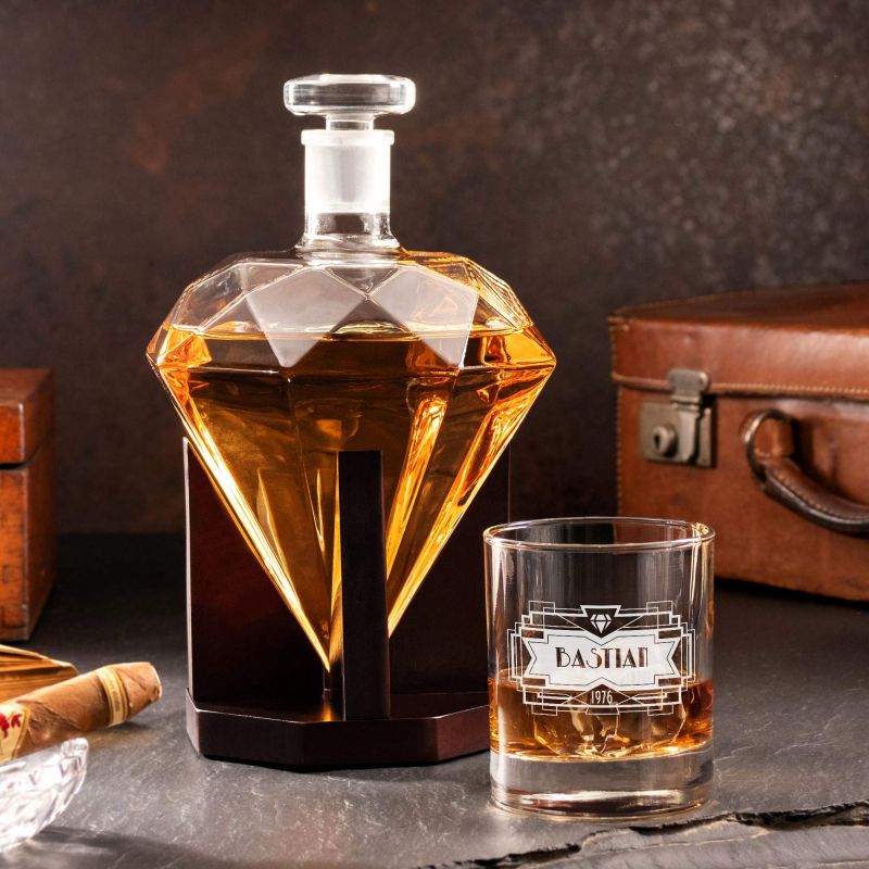 MIP Whiskey-Dekanter Aus Glas Mit Bären-Verschluss – 850 Ml Fassungsvermögen, Geschenkidee Für Whisky-Liebhaber