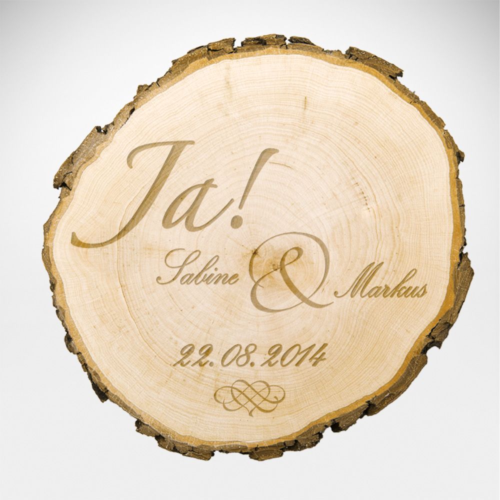 Baumscheibe zur Hochzeit Baumscheiben kaufen