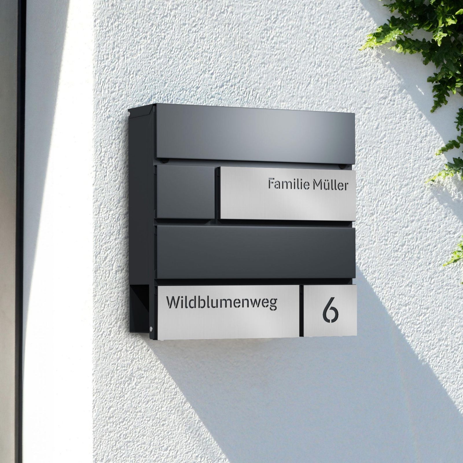 Modern Briefkasten Anthrazit Mit Zeitungsfach Groß Postkasten Post